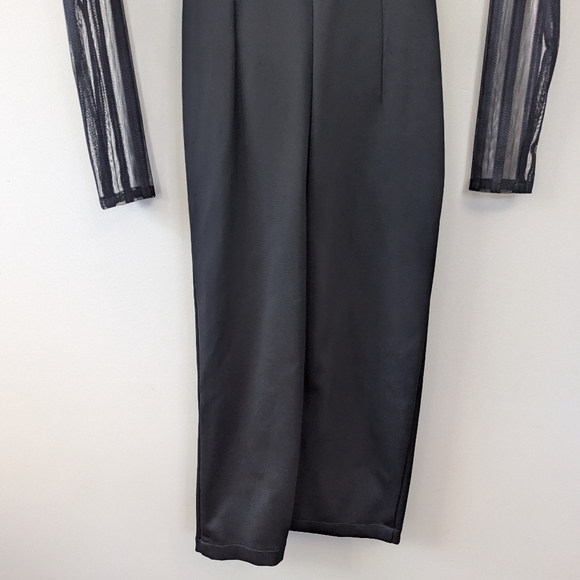 Bill Hallman Sheer Striped Pencil Midi Dress Retro Wiggle - Picture 9 of 15